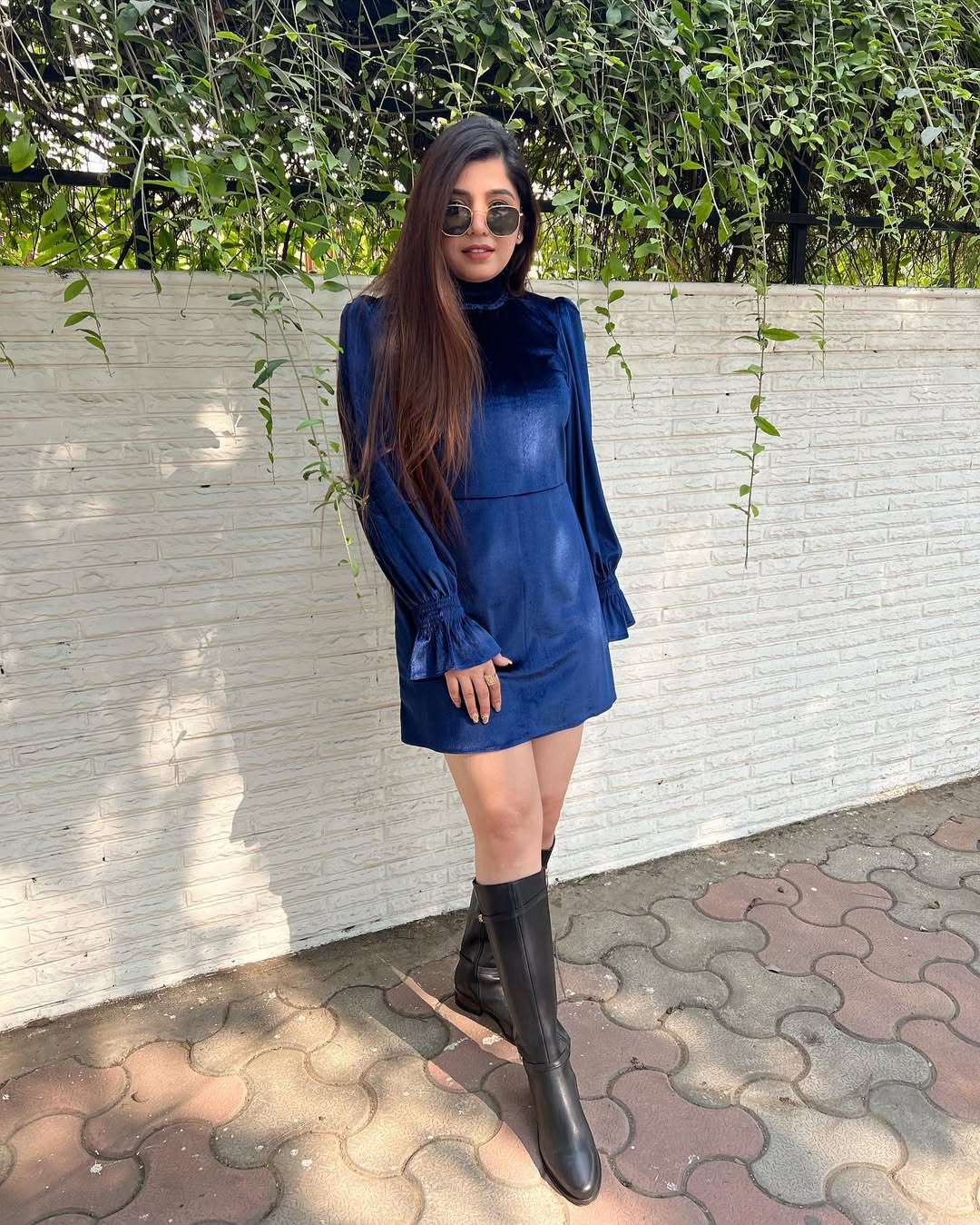 Kins Blue Velvet Dress