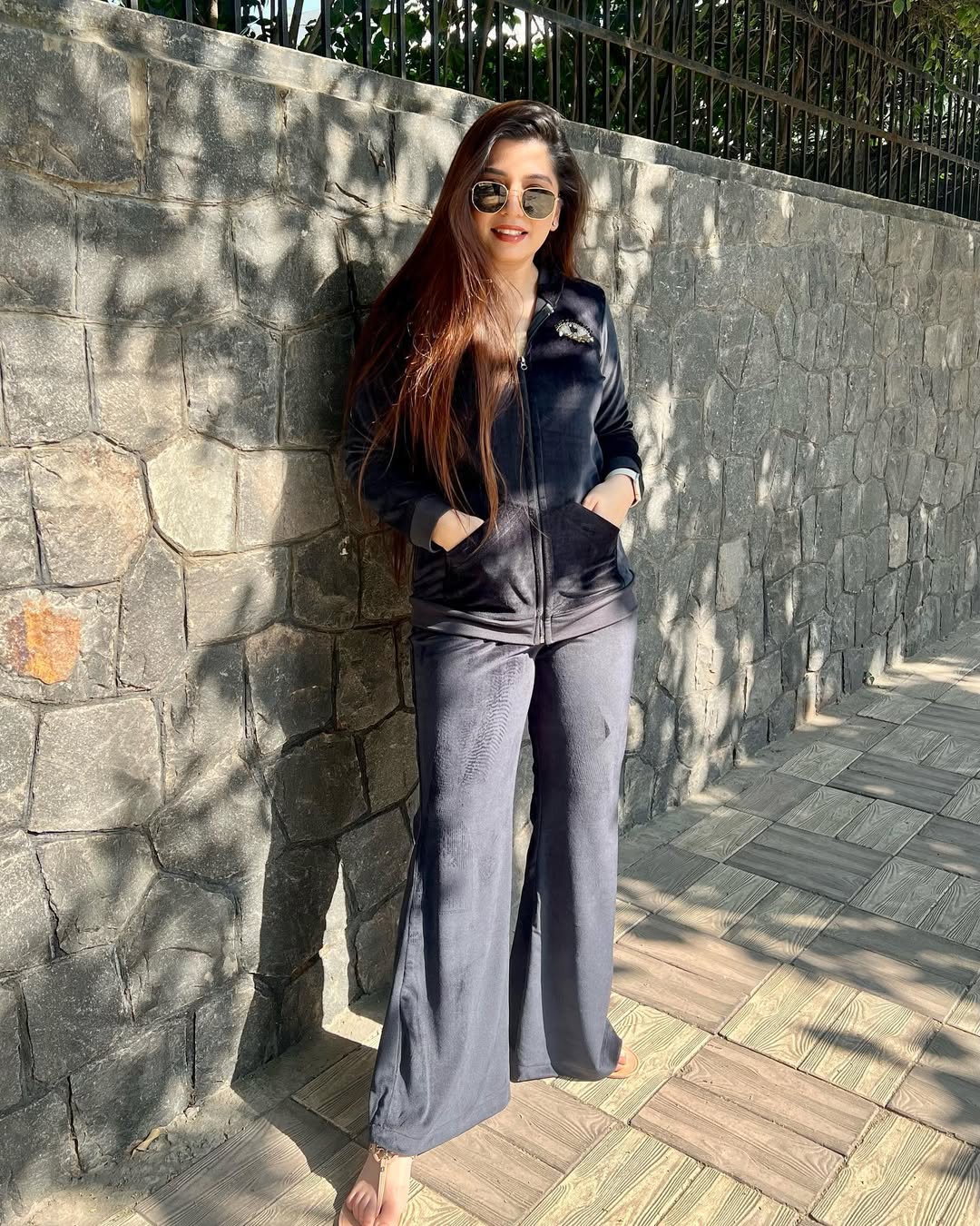 Liora Black Evil Eye Patch Tracksuit