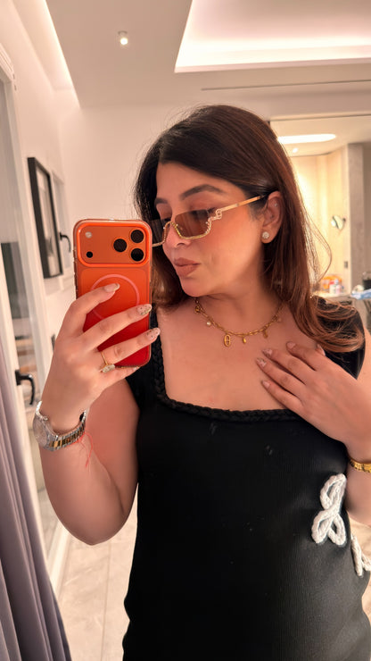 Golden Charm Drop Necklace