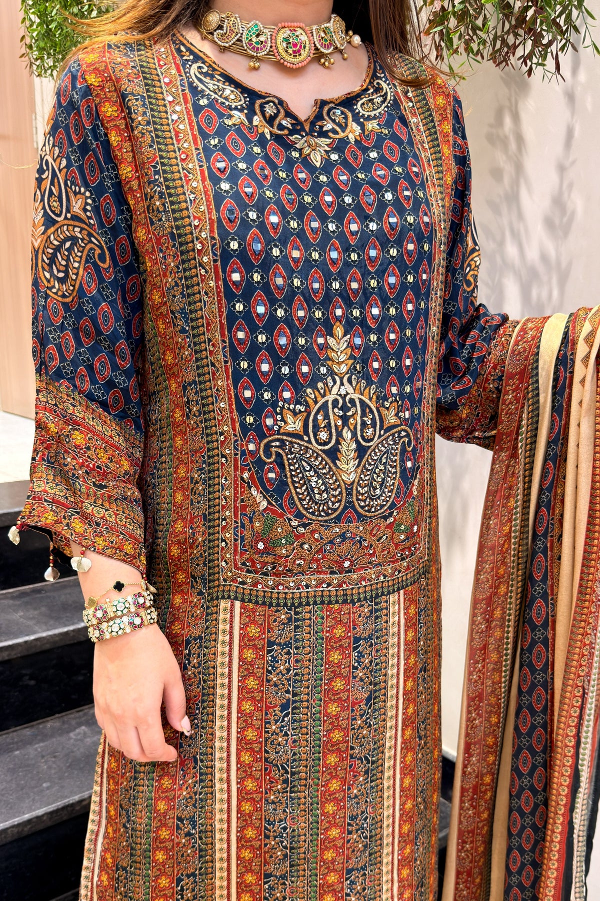 Saanika Printed & Embroidered Suit Set