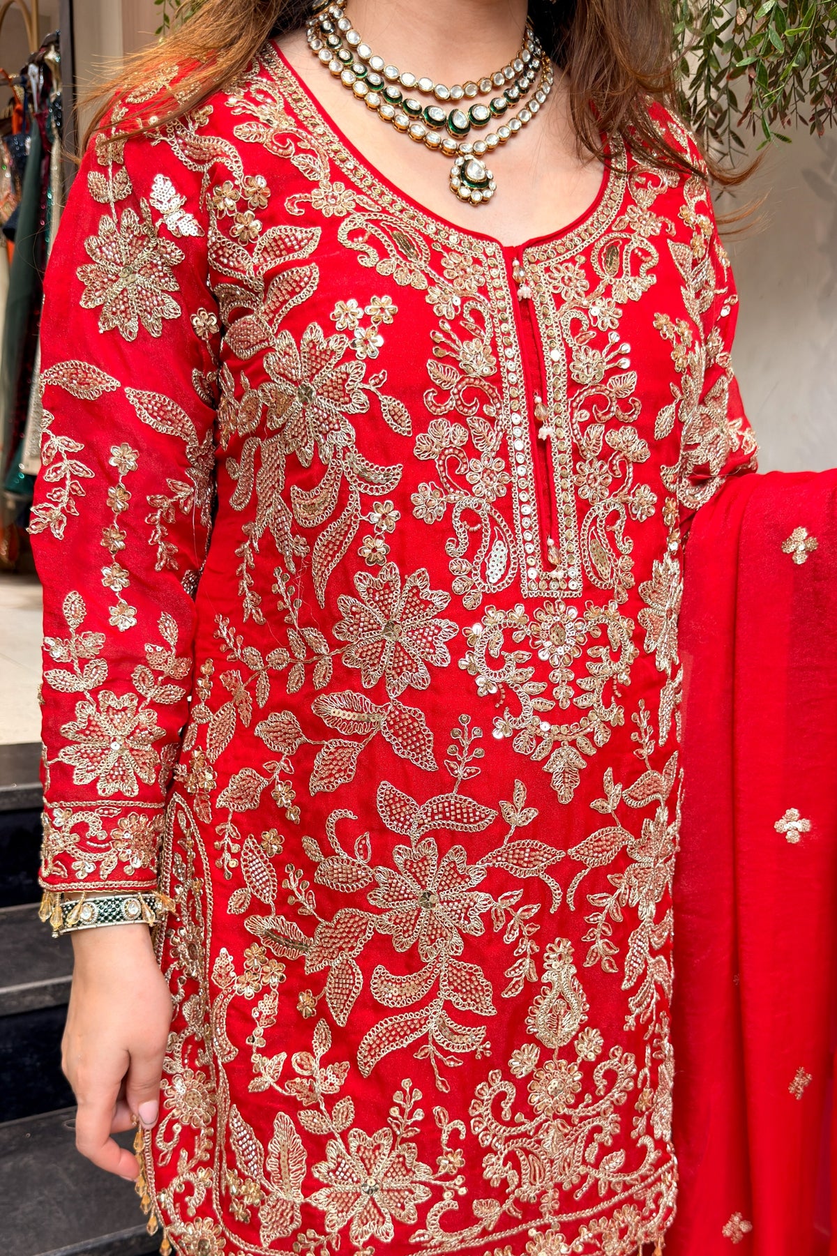 Riza Embroidered Suit Set