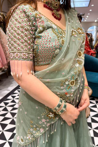 Aadhira Hand Embroidered Drape Saree