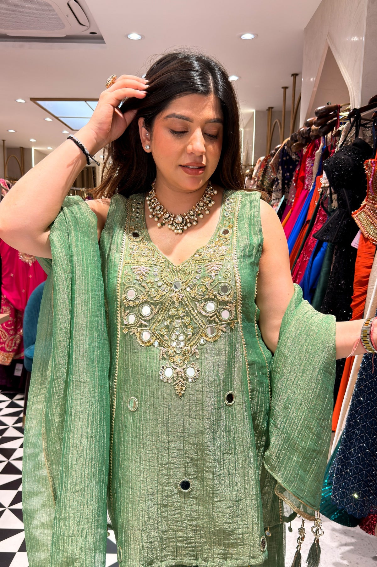 Tulika Embroidered Tissue Suit Set