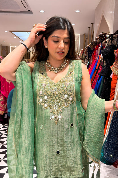 Tulika Embroidered Tissue Suit Set