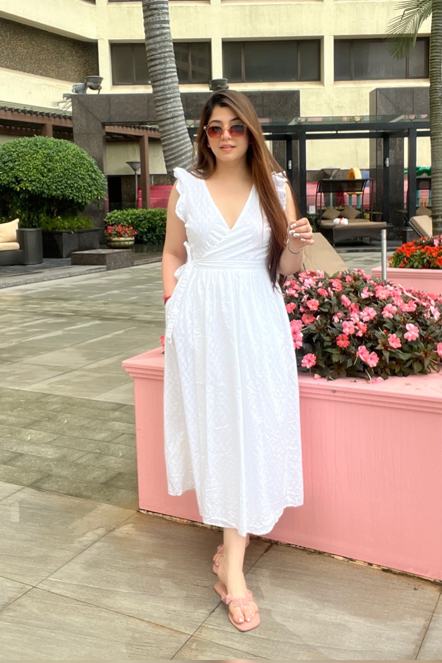 Bella White Wrap Around Maxi