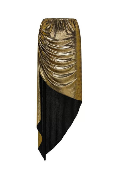 Black Metallic Swimsuit With Sarong