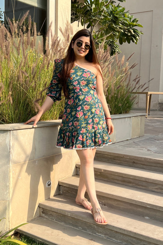 Neyah Floral One Shoulder Dress