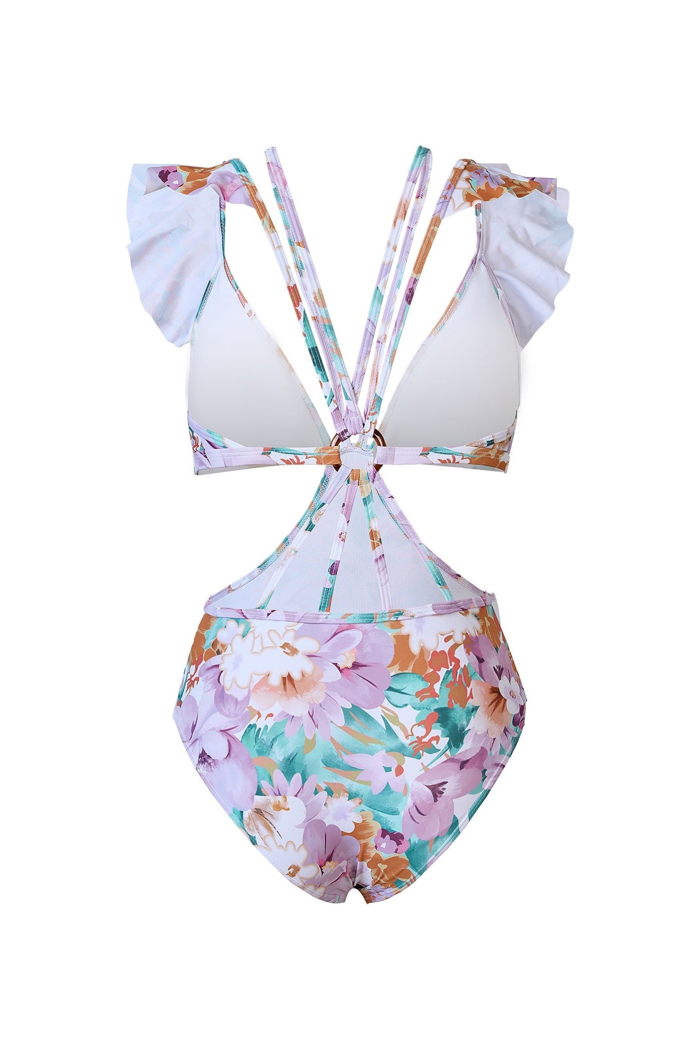 Luxe Printed Frill Swimwear With Sarong