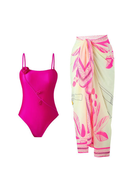 Pink Swimwear With Sarong