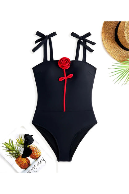 Black Swimwear With Sarong