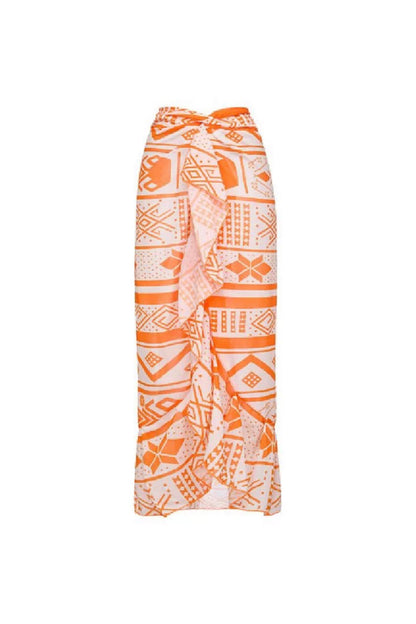 Printed Swimsuit With Skirt