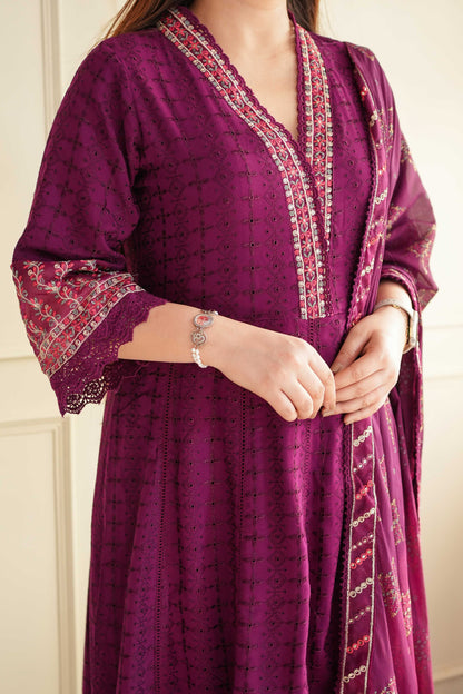 Neera Purple Voluminous Anarkali Suit Set