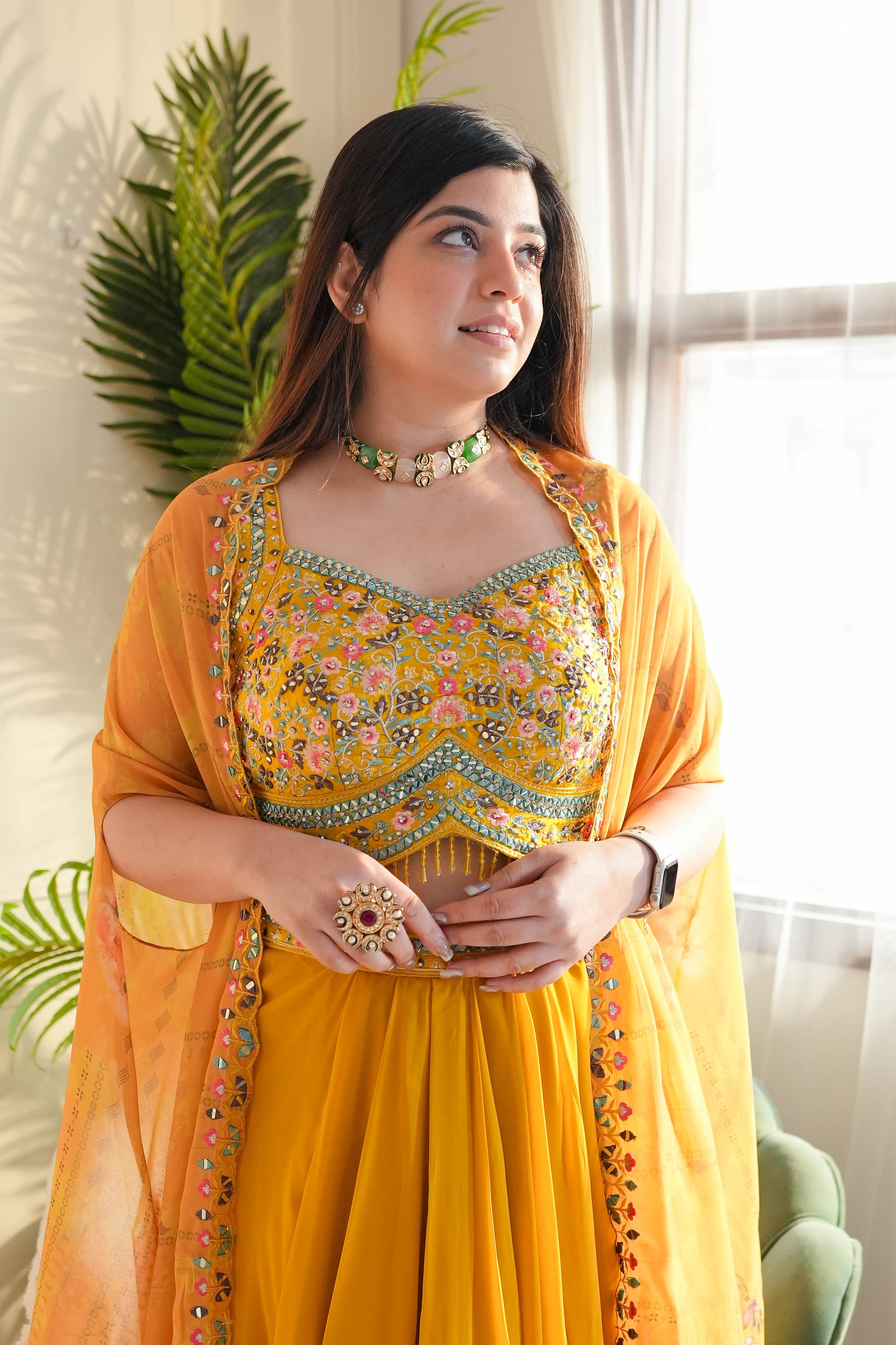 Mehram Yellow Three Piece Set