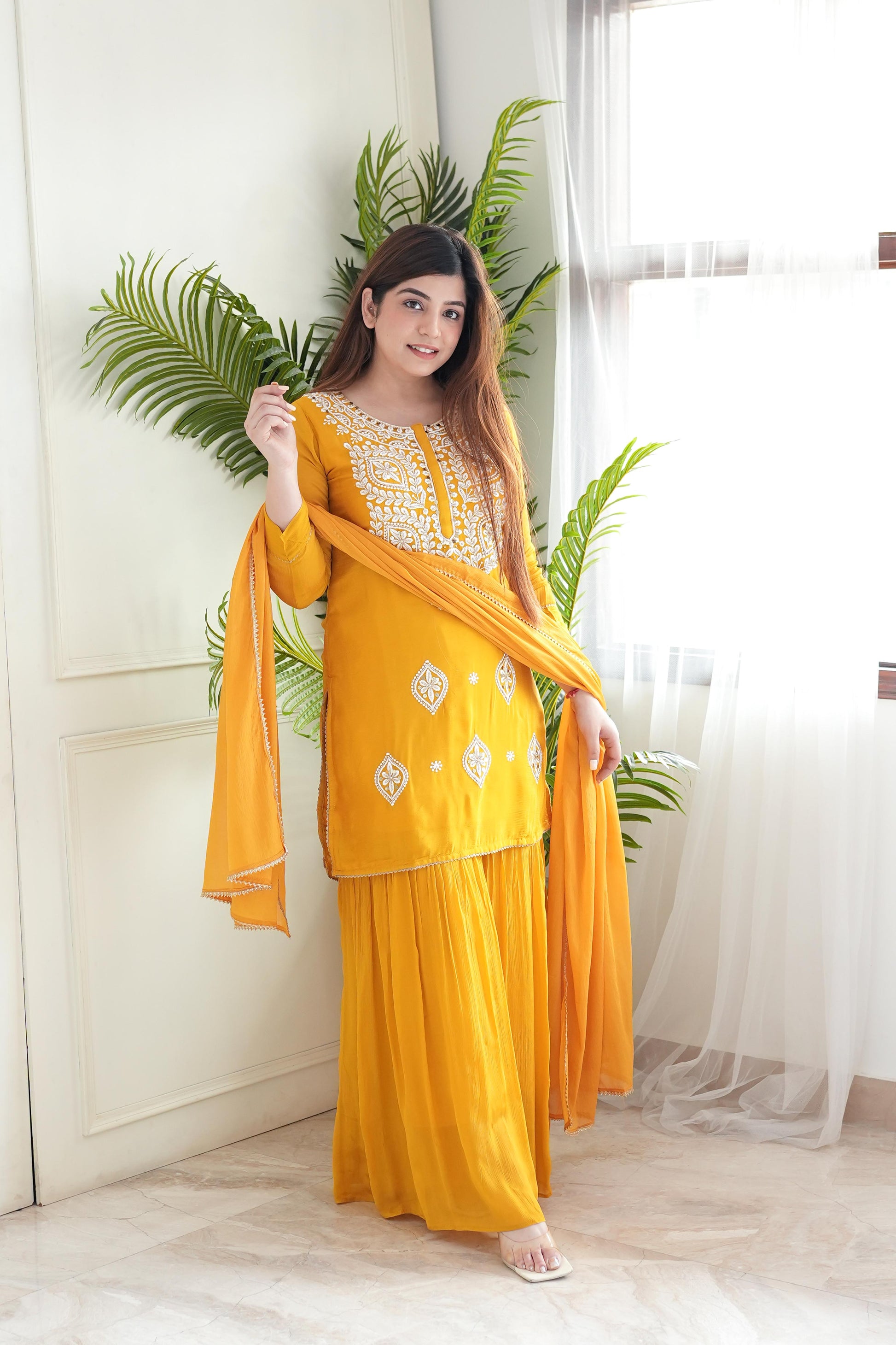 Seerat Yellow Embroidered Suit Set