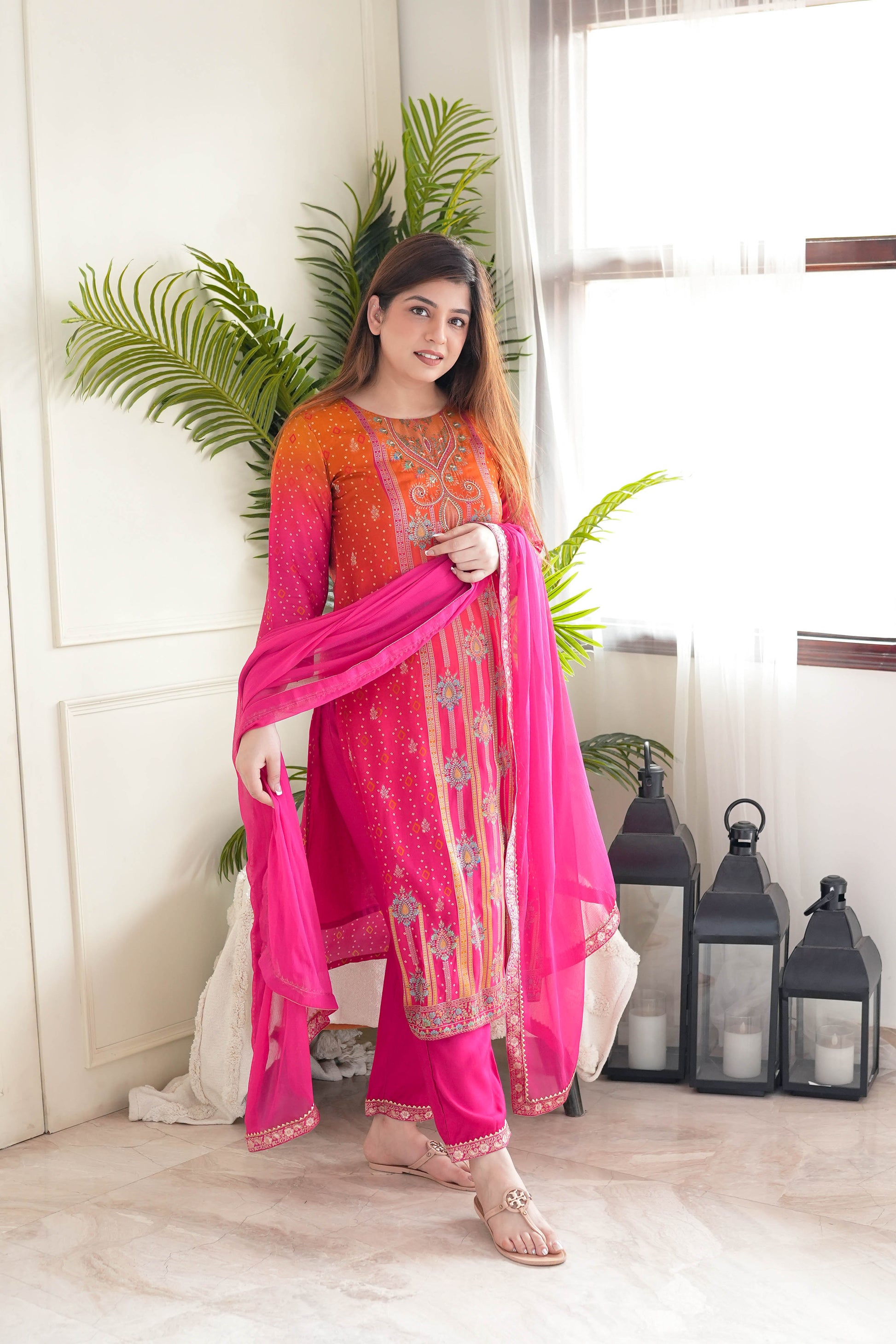Mann Embroidered Silk Suit Set