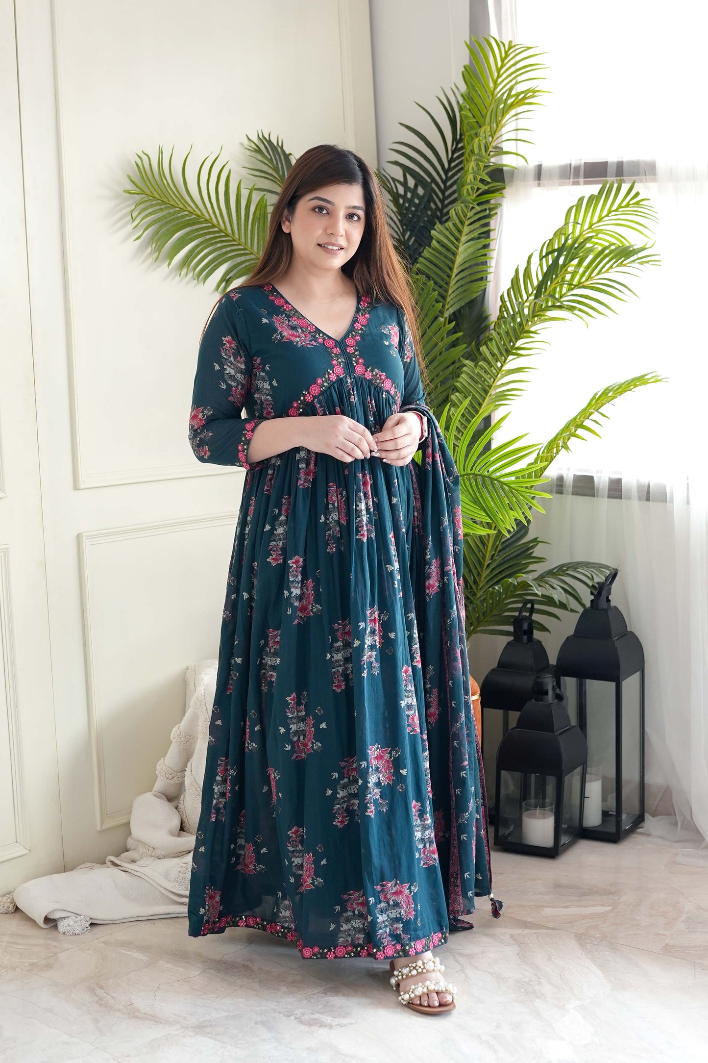 Leela Blue Voluminous Anarkali Suit