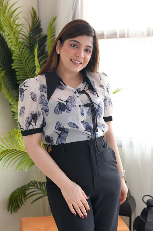 Anie Black Printed Shirt