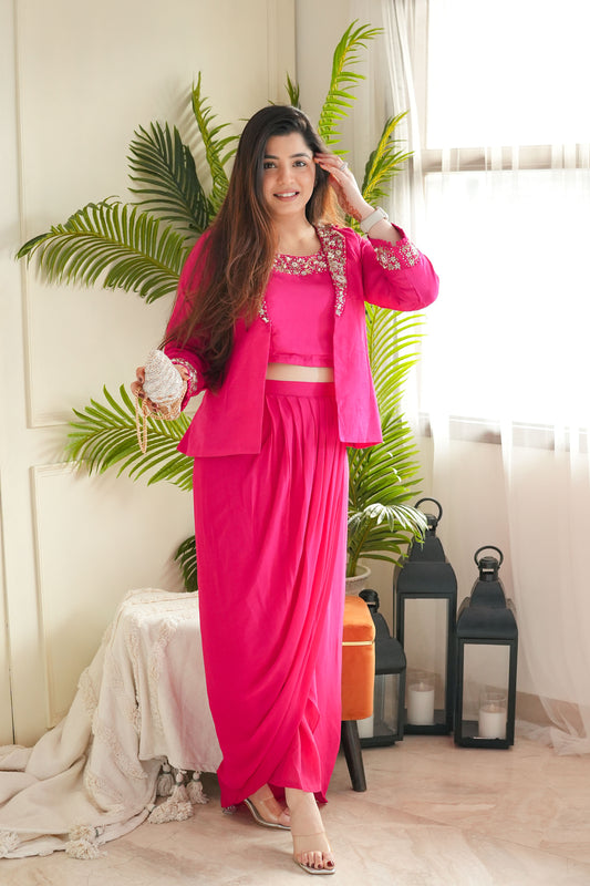 Beena Pink Three Piece Set