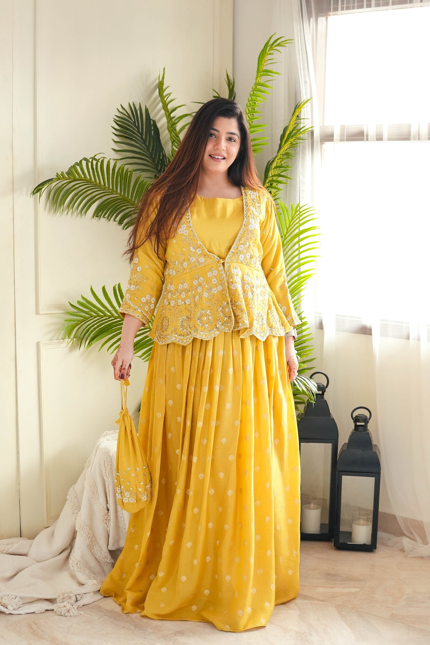 Zeera Yellow Three Piece Set