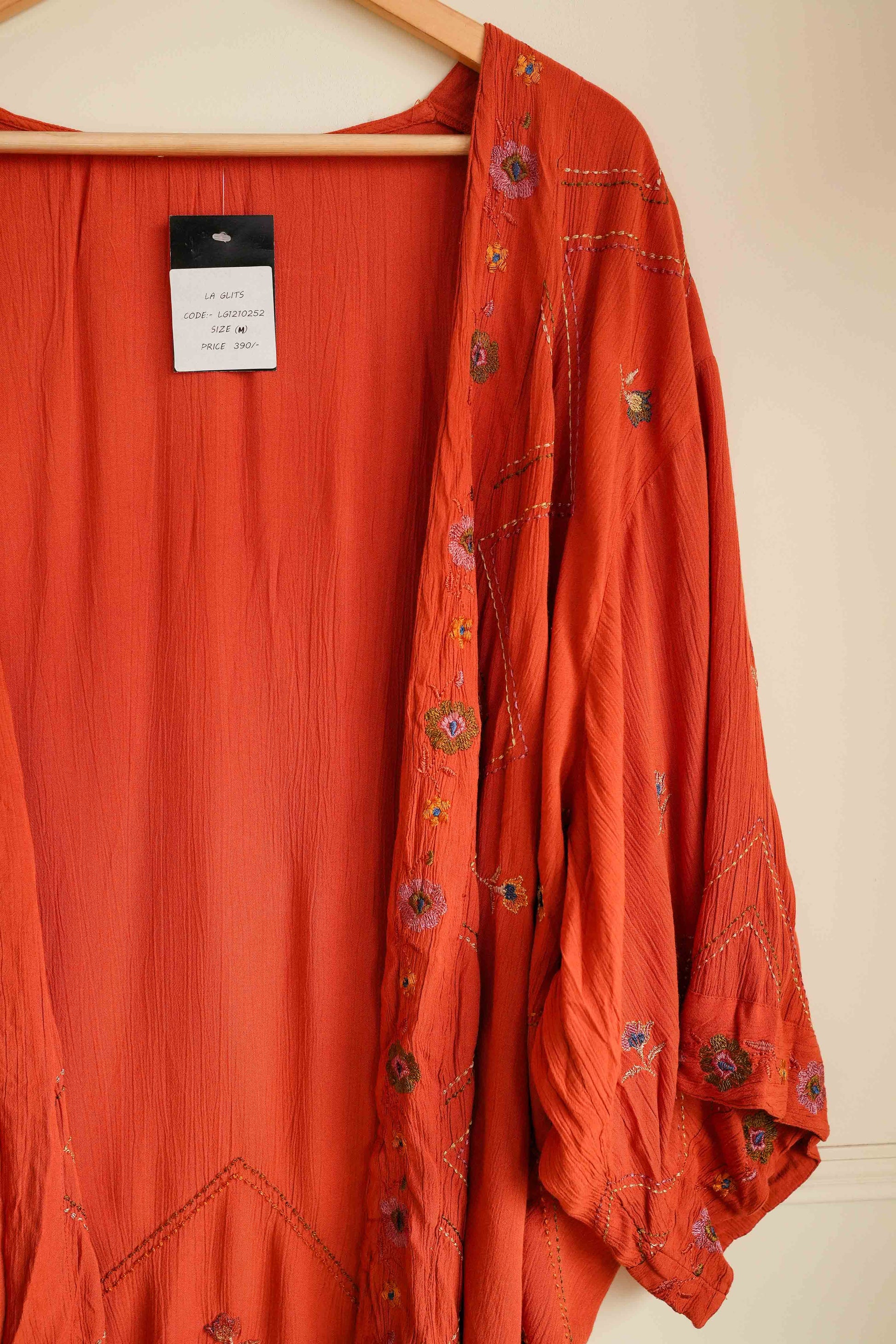 Orange Loose Fit Shrug