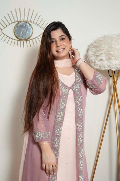 Heera Pink Embroidered Georgette Suit