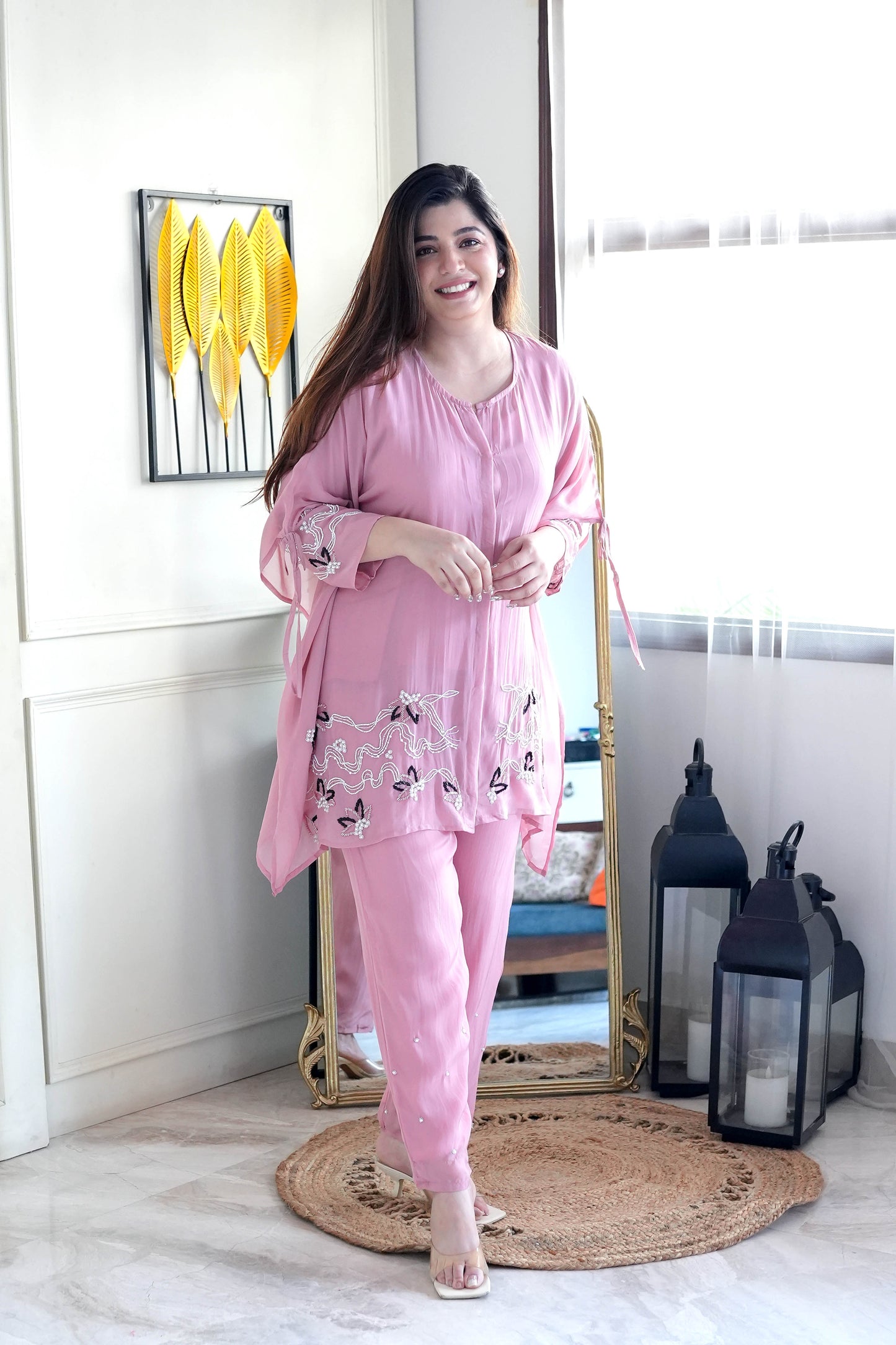 Farhana Embroidred Kaftan Co ord Set