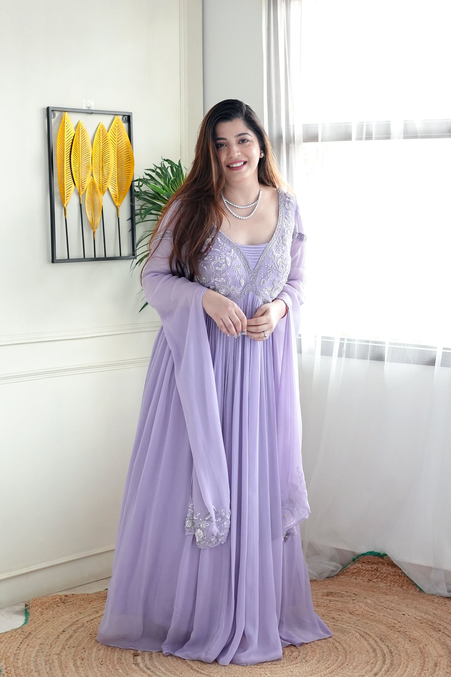 Luxe Lavender Embroidered Gown