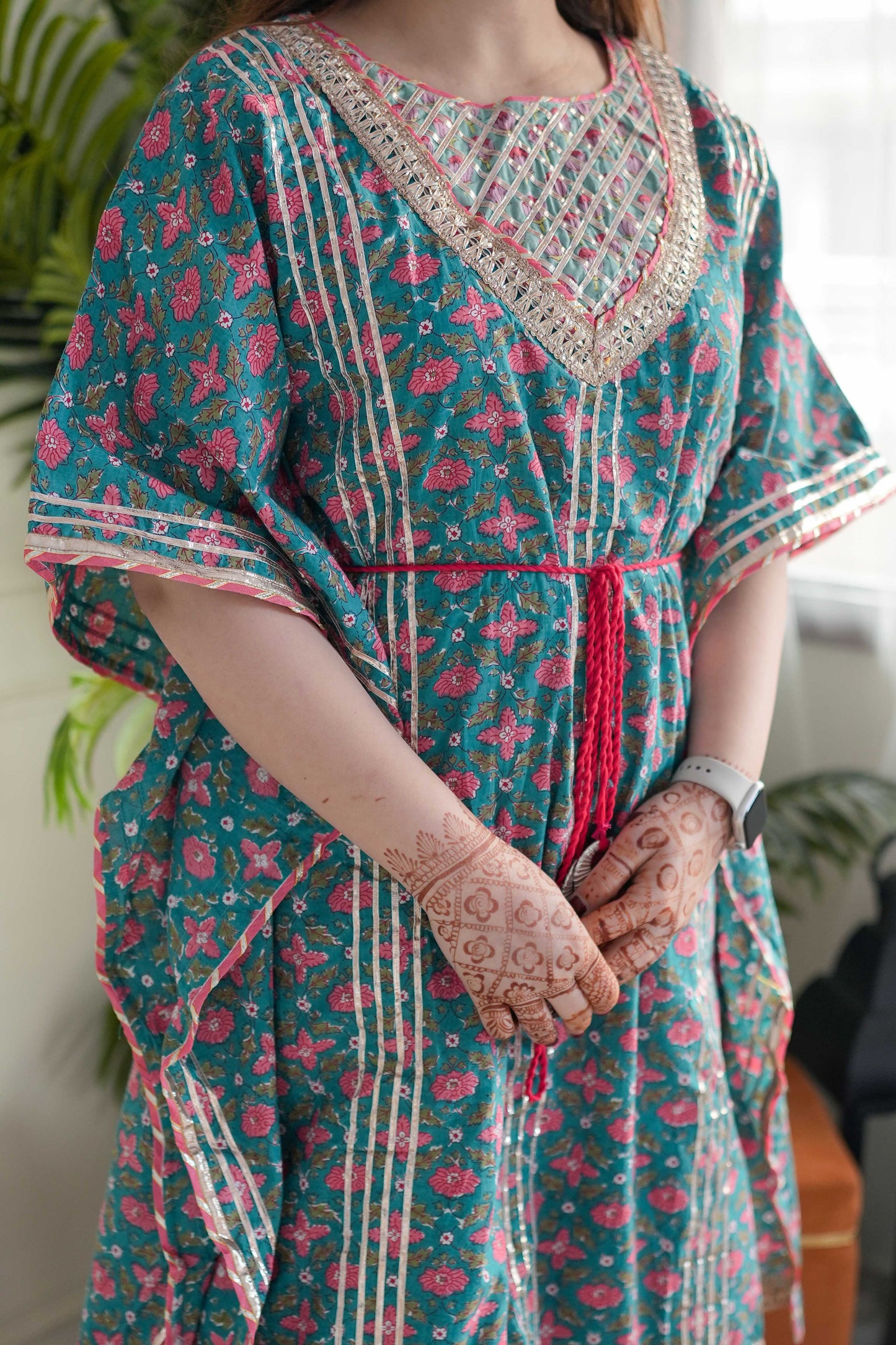 Sarah Printed Kaftan With Sharara