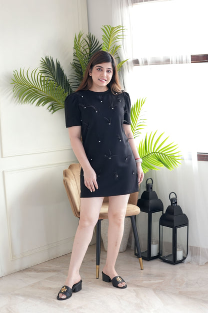 Senate Black Crystal Embellished Dress