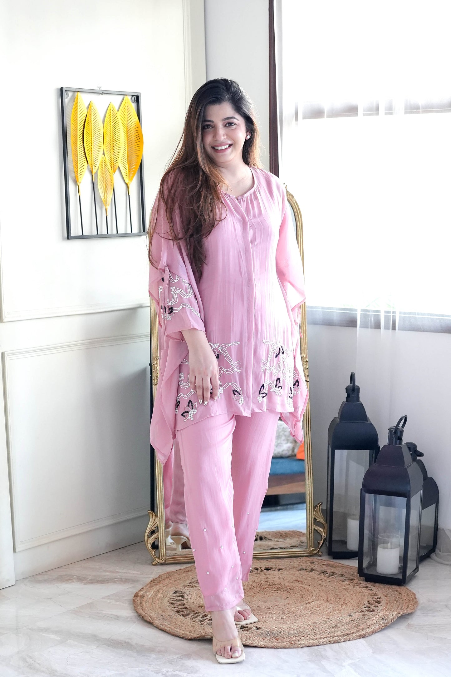 Farhana Embroidred Kaftan Co ord Set