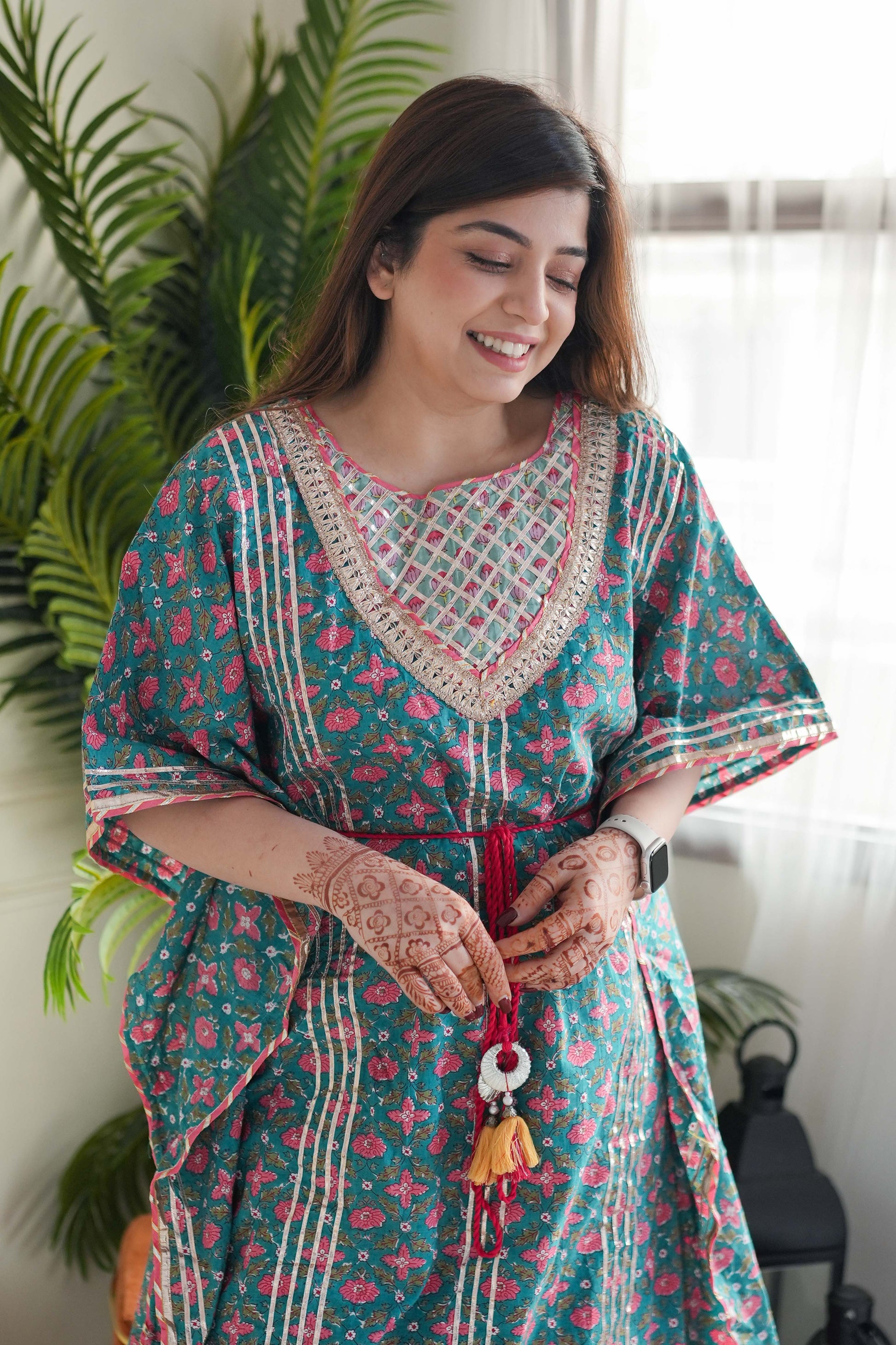 Sarah Printed Kaftan With Sharara