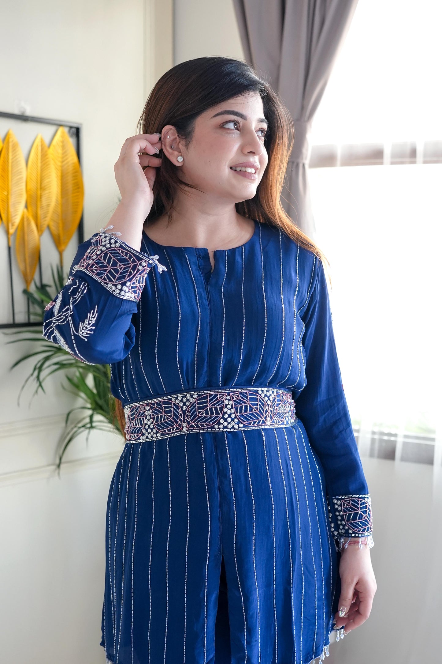 Gauhra Blue Embroidered Co ord Set