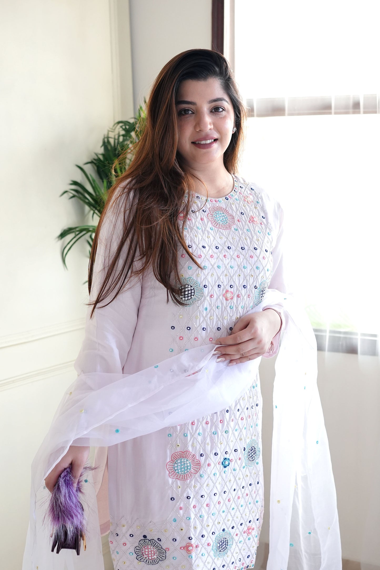 Geet Baby Pink Embroidered Suit Set