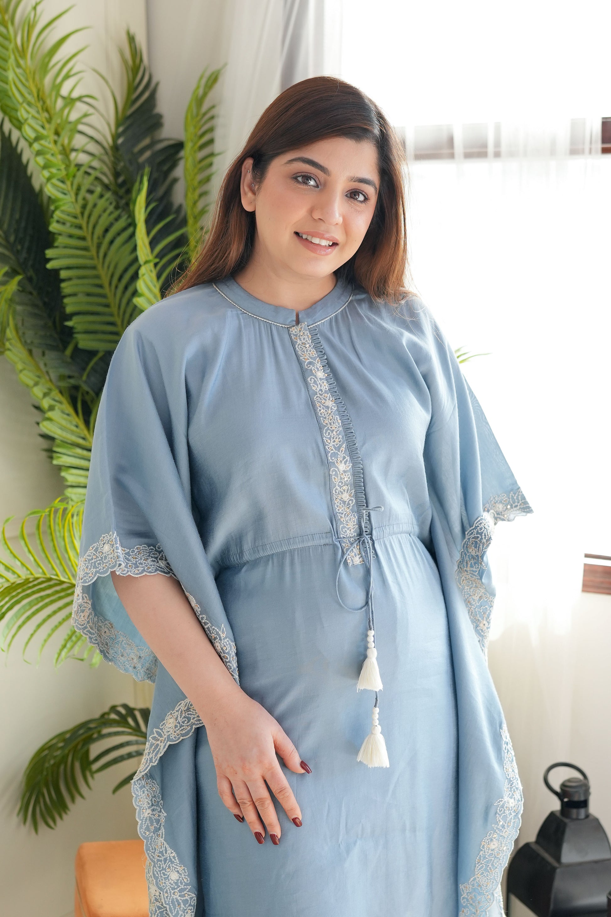 Rai Blue Kaftan With Plazo