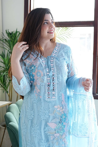 Zoya Blue Pakistani Suit Set