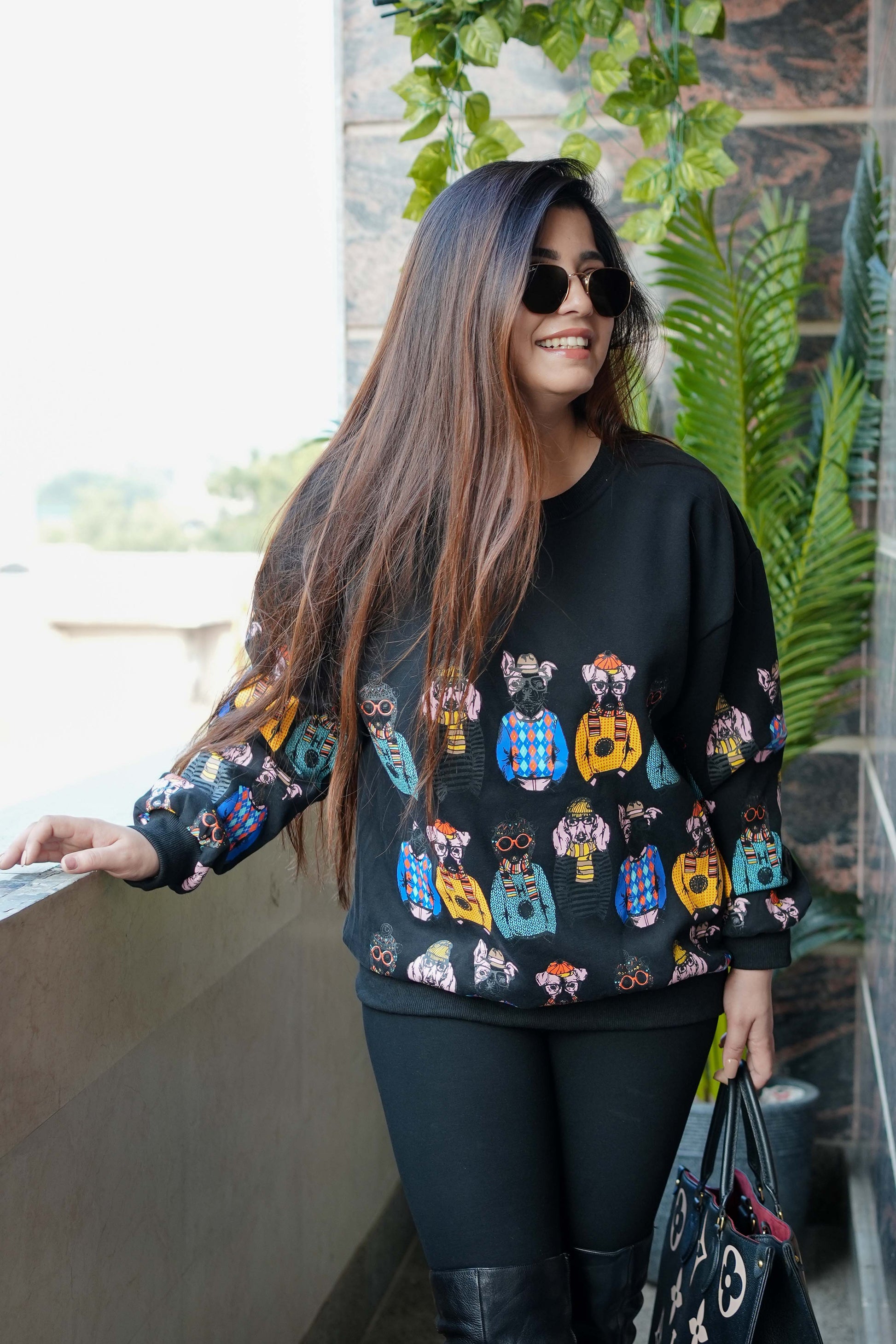 Black Quirky Sweatshirt