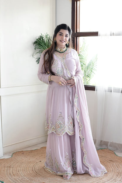 Anaya Pink Mirror Work Sharara Set