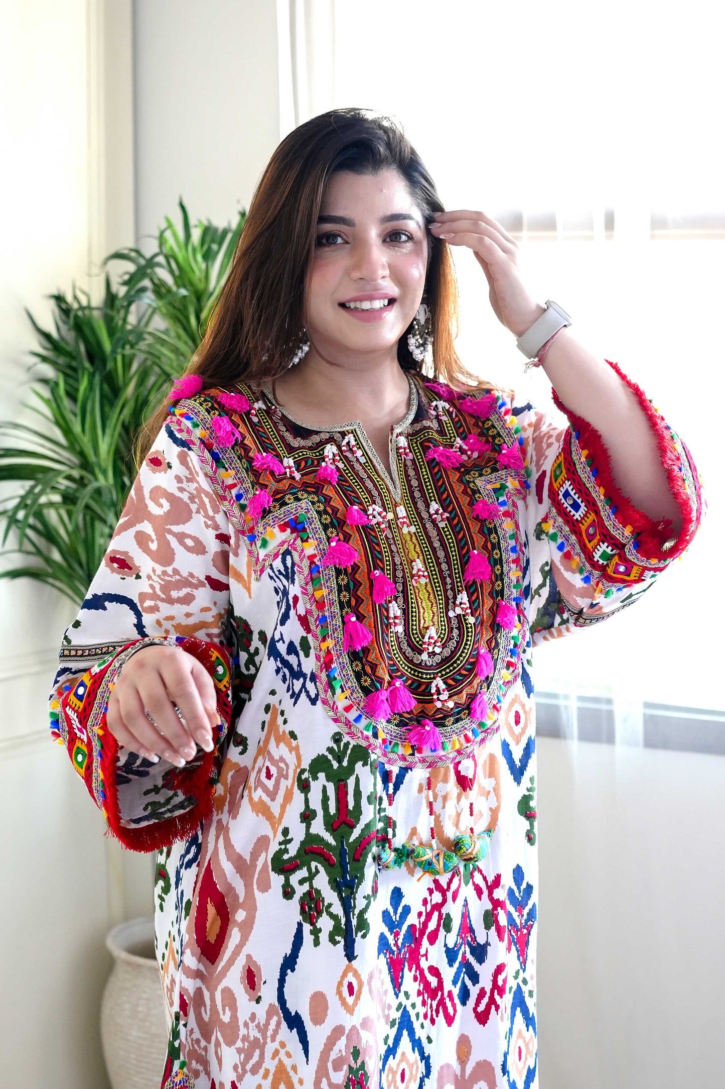 Mehran Multi Colour Chogha With Pants