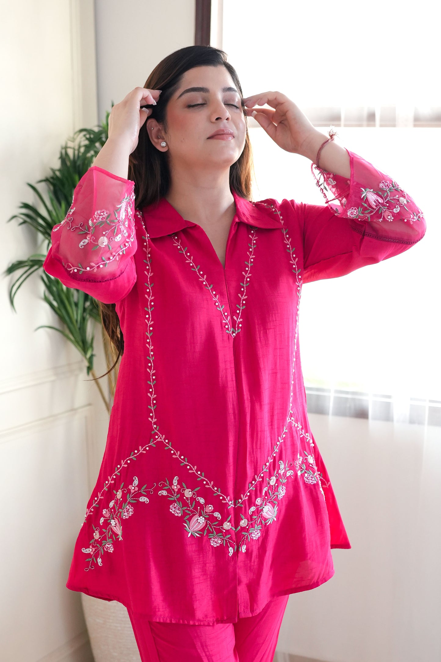 Masooma Pink Embroidred Co ord Set