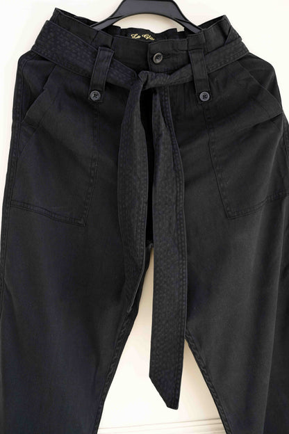 Black Jeans with Knot Belt