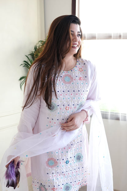 Geet Baby Pink Embroidered Suit Set