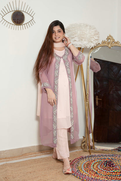 Heera Pink Embroidered Georgette Suit