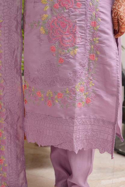 Ilahi Purple Embroidered Suit Set