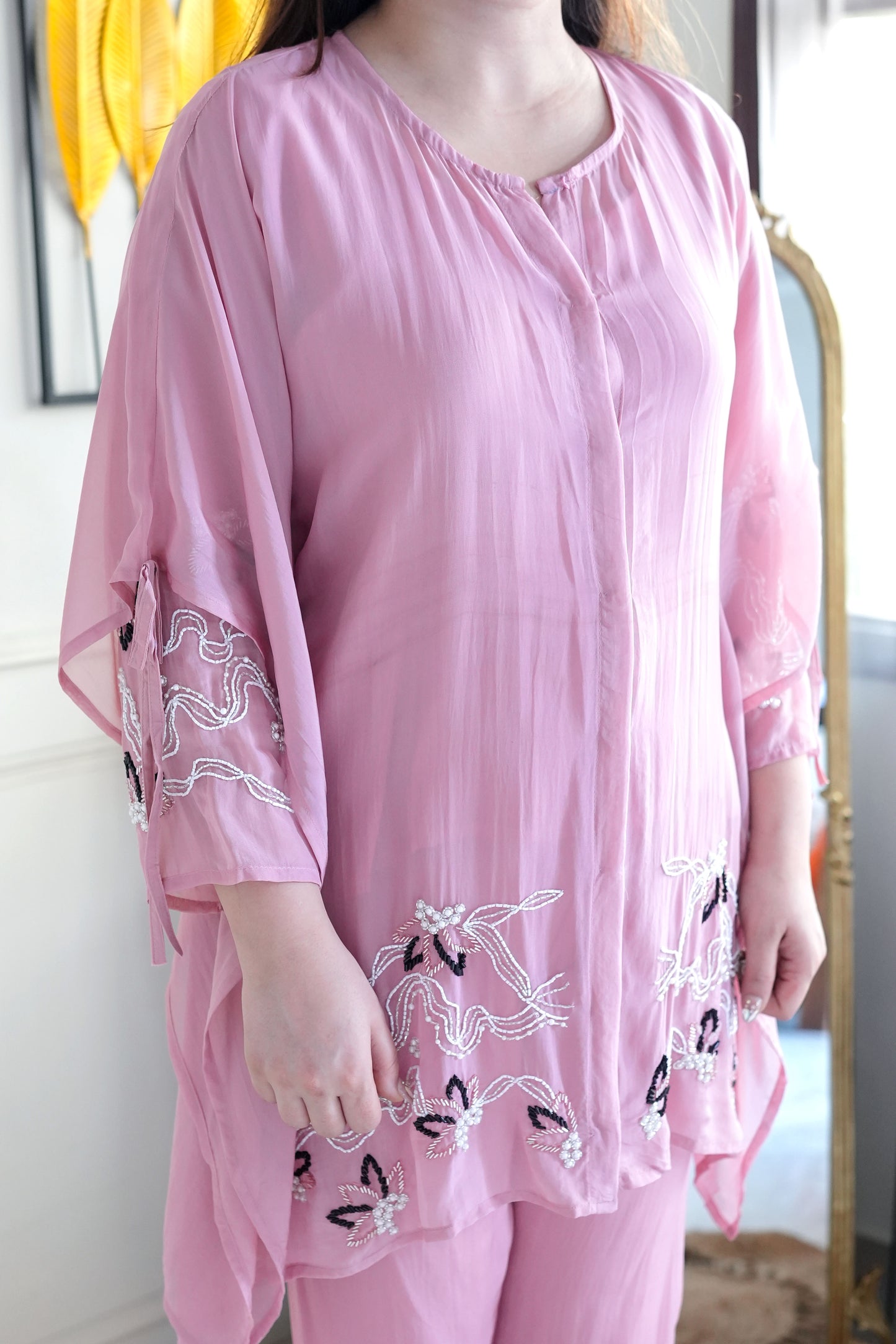 Farhana Embroidred Kaftan Co ord Set