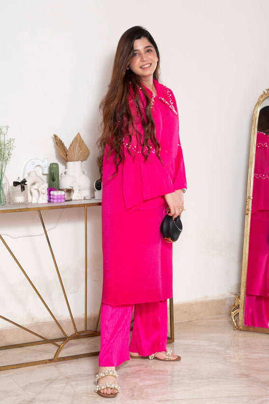 Mimosa Hot Pink Pleated Cordset