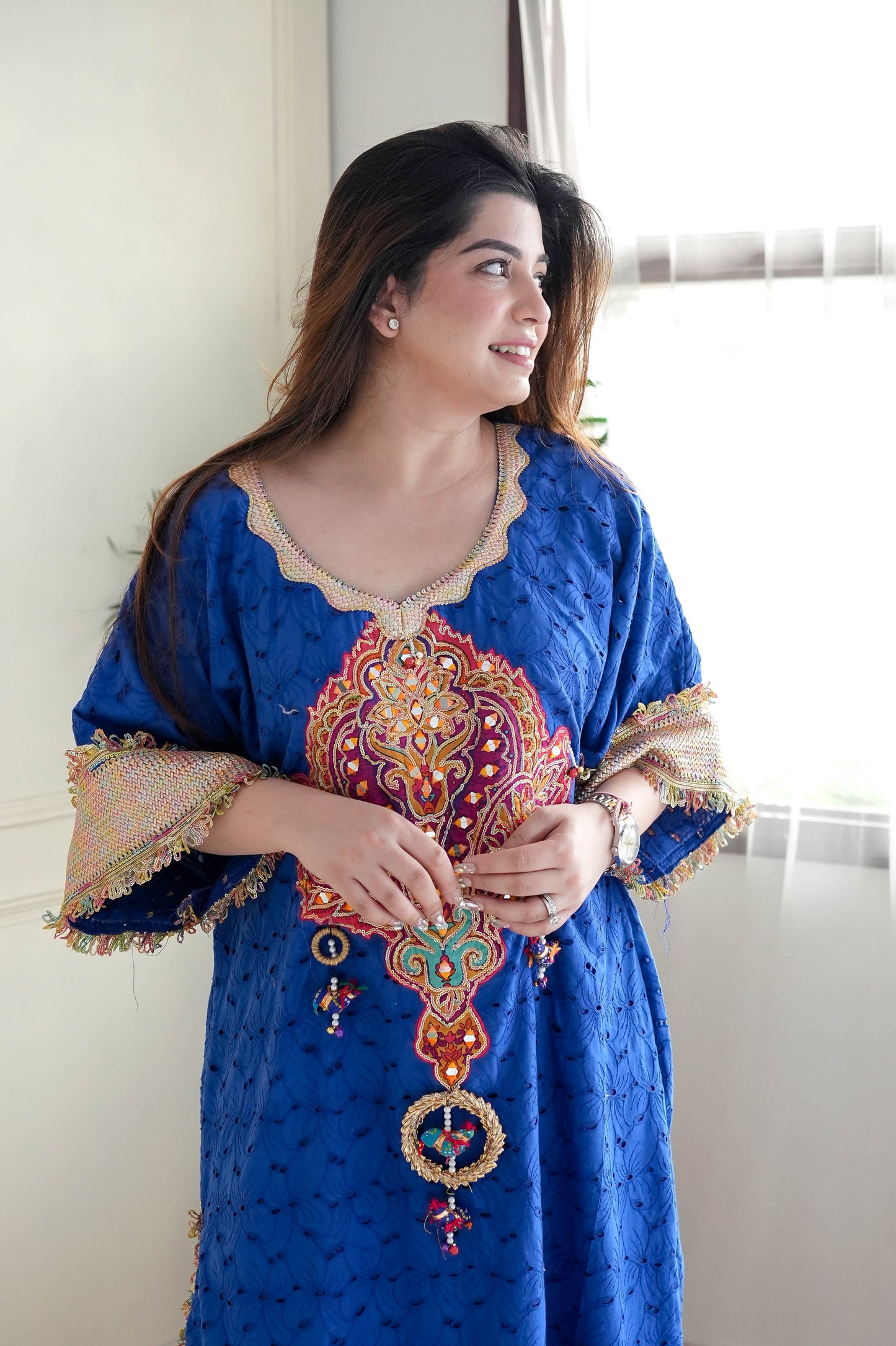 Serene Blue Embroidered Chogha Set