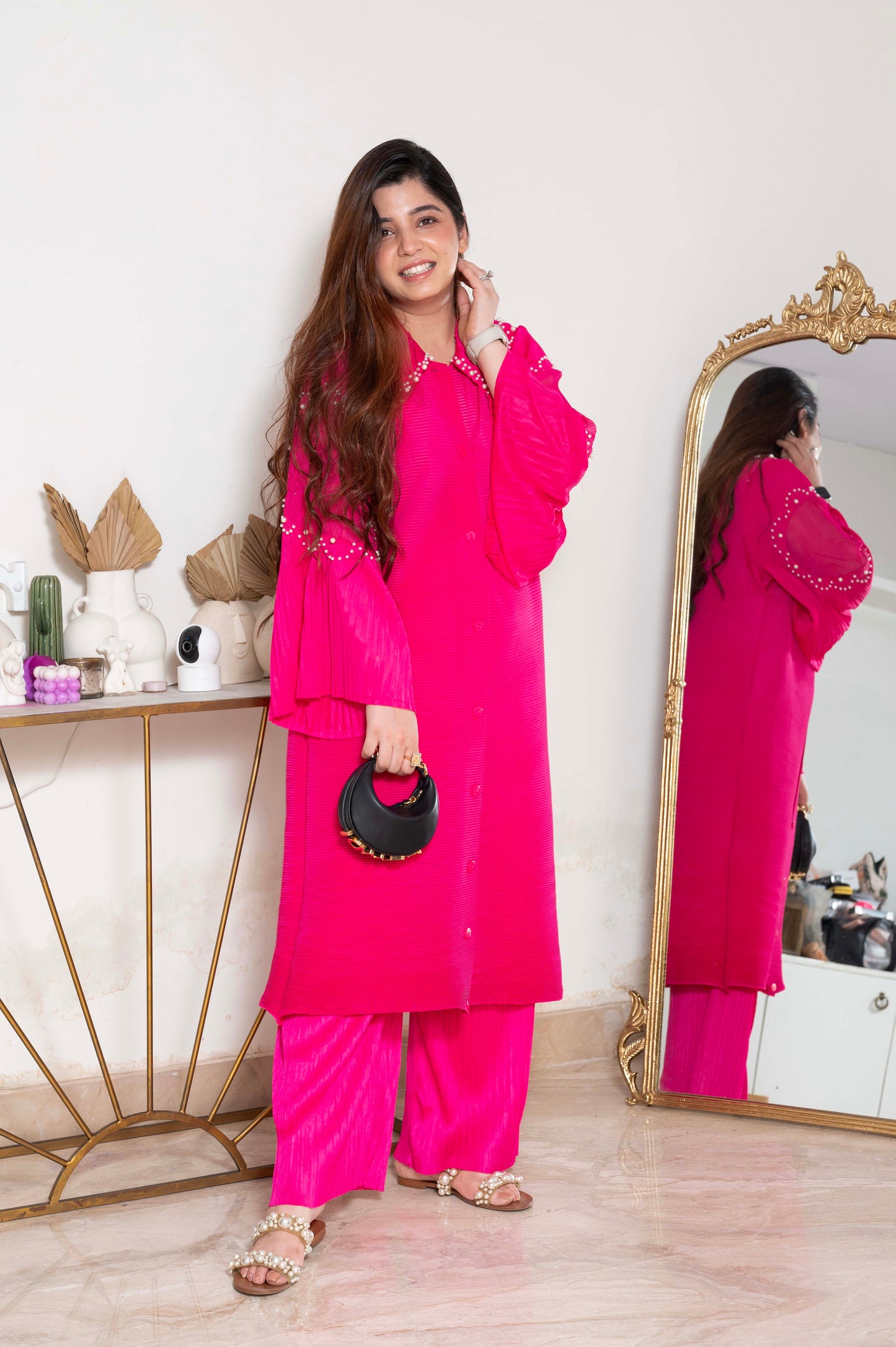 Mimosa Hot Pink Pleated Cordset