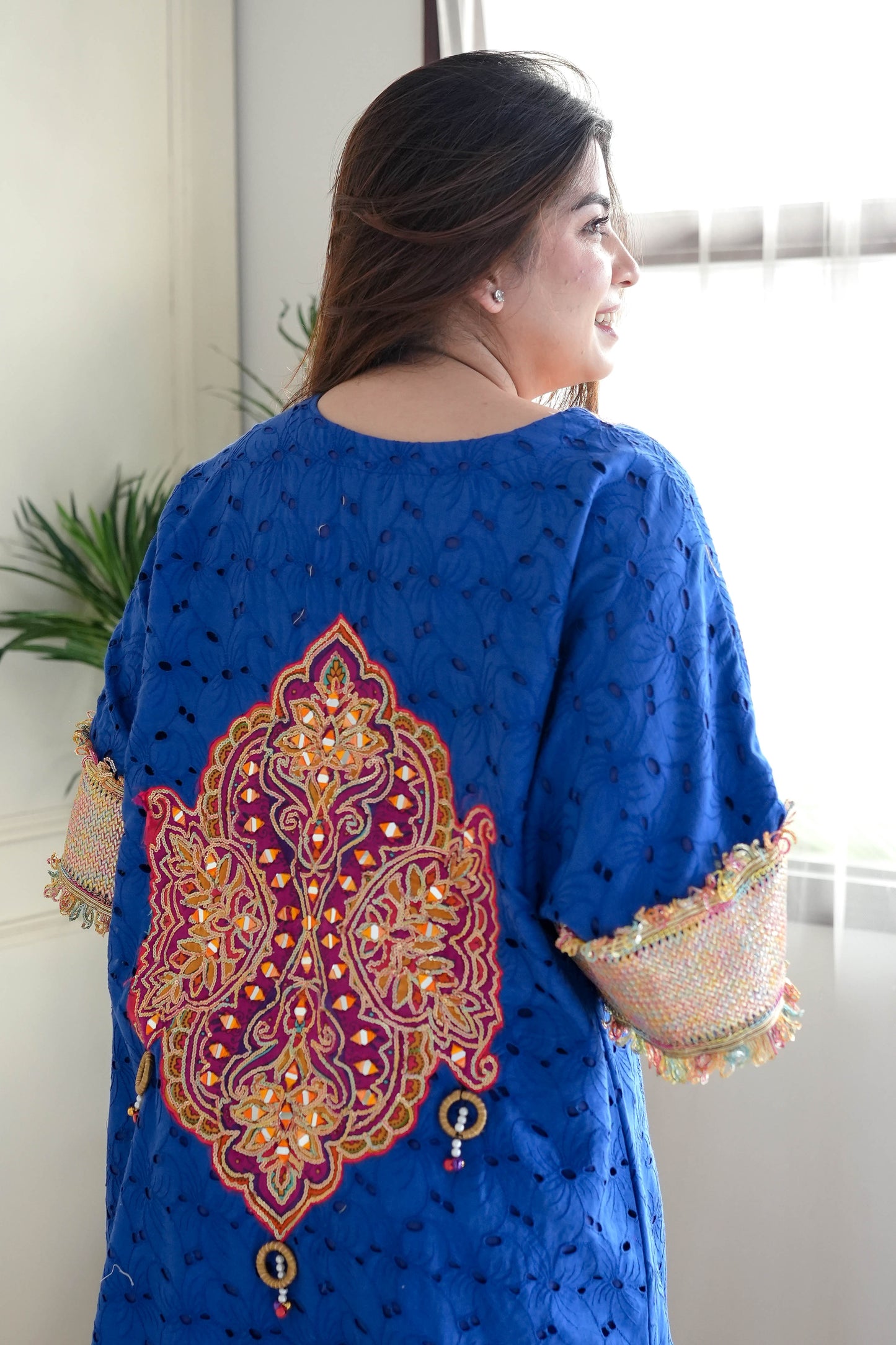 Serene Blue Embroidered Chogha Set