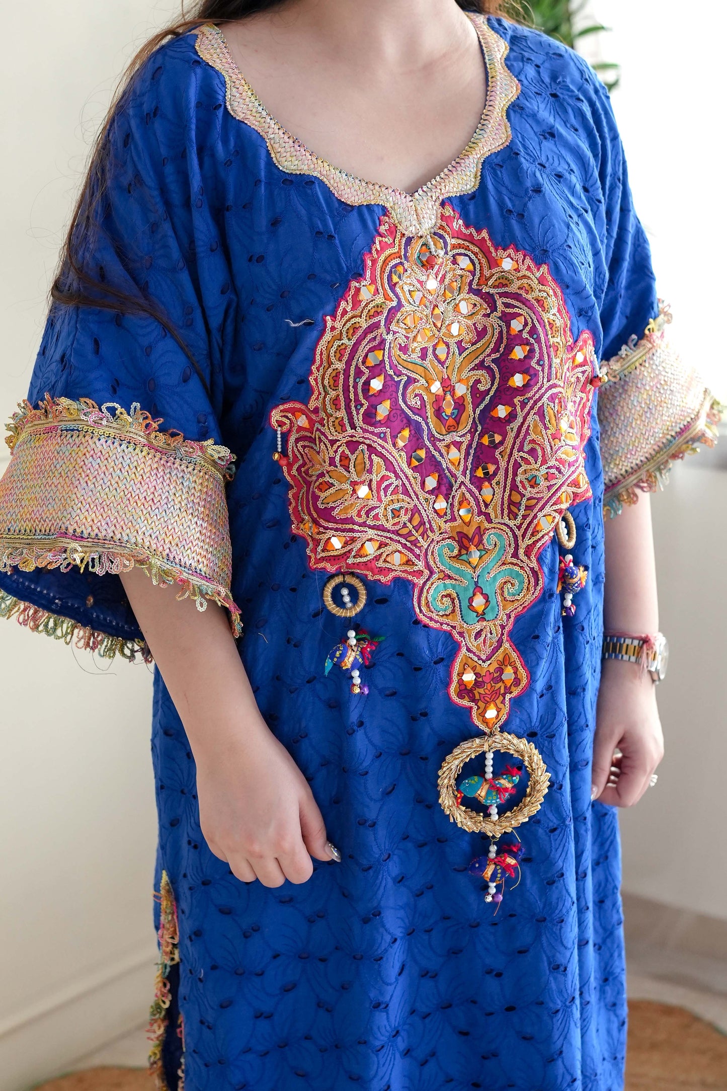 Serene Blue Embroidered Chogha Set