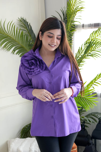 Suzie Purple Bow Embellished Shirt